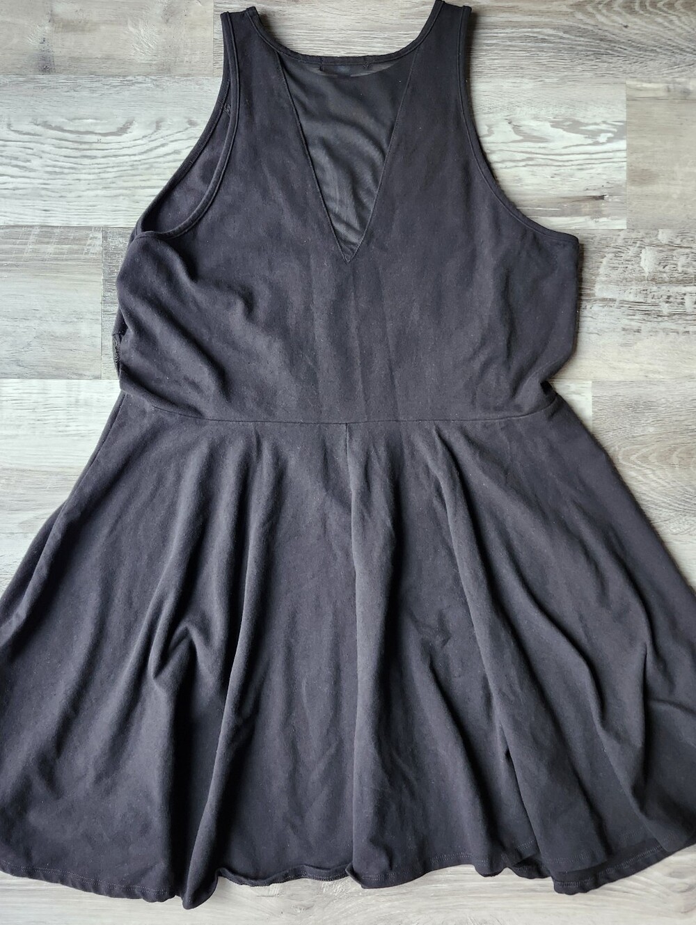 Curvy Sense 3X Black Fit Flare Dress Mesh Cutout Plus Size USA